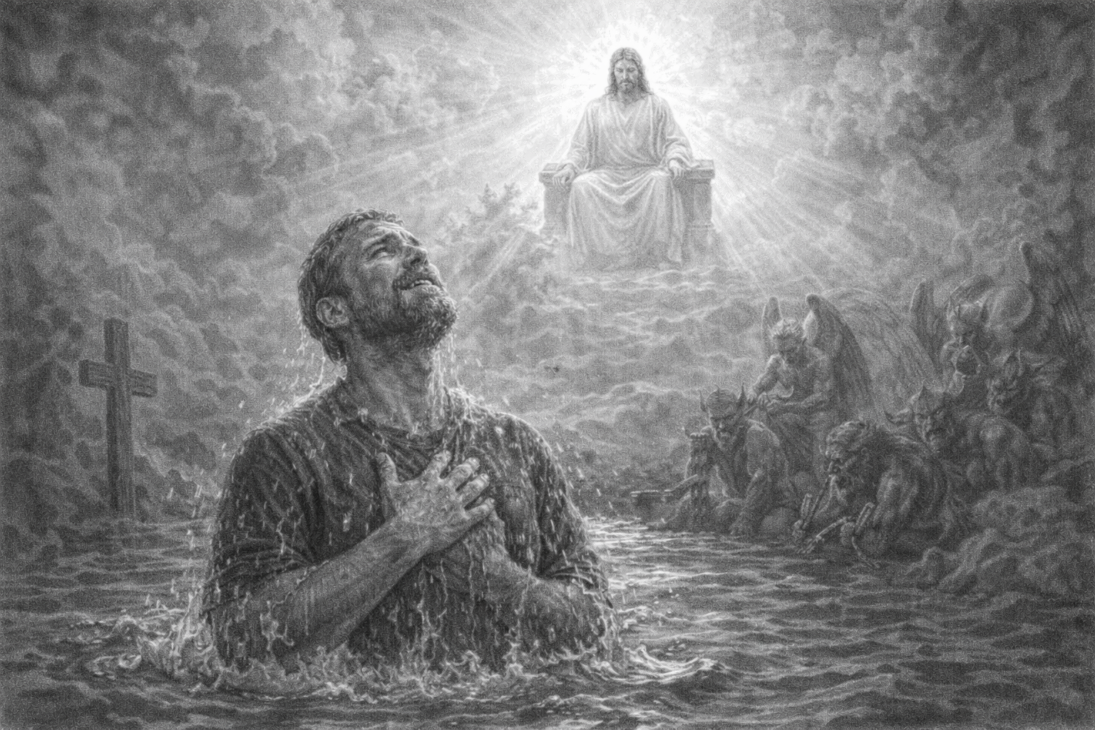 Under the Water, Under His Authority – 1 Peter 3:21-22